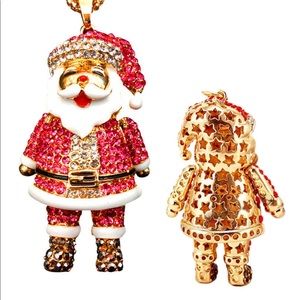 Betsey Johnson Crystal Santa Keychain/Purse Fob